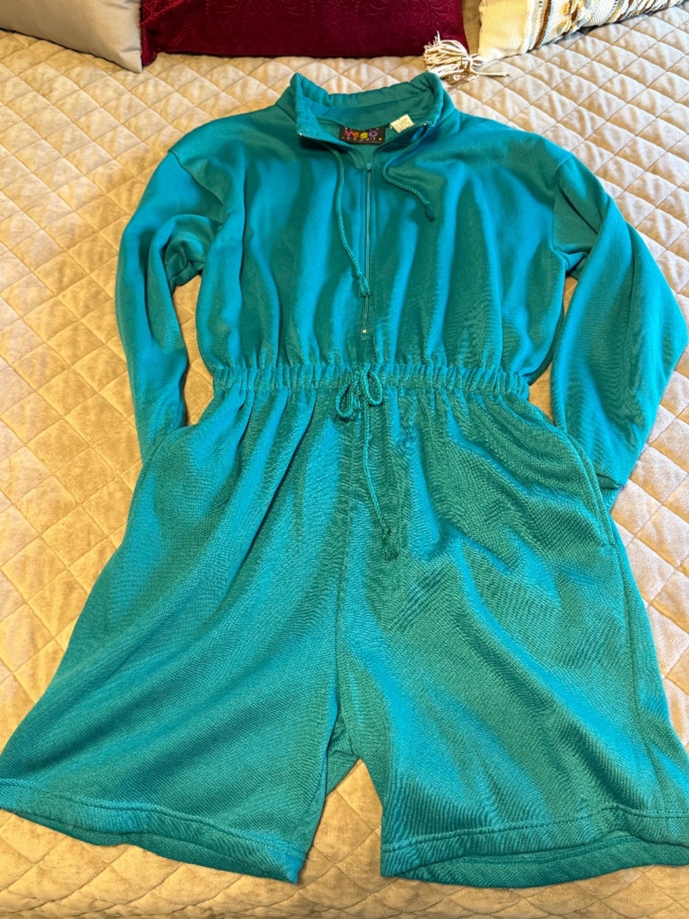 VTG 90s YFSC Sport Teal Fleece Romper NWT